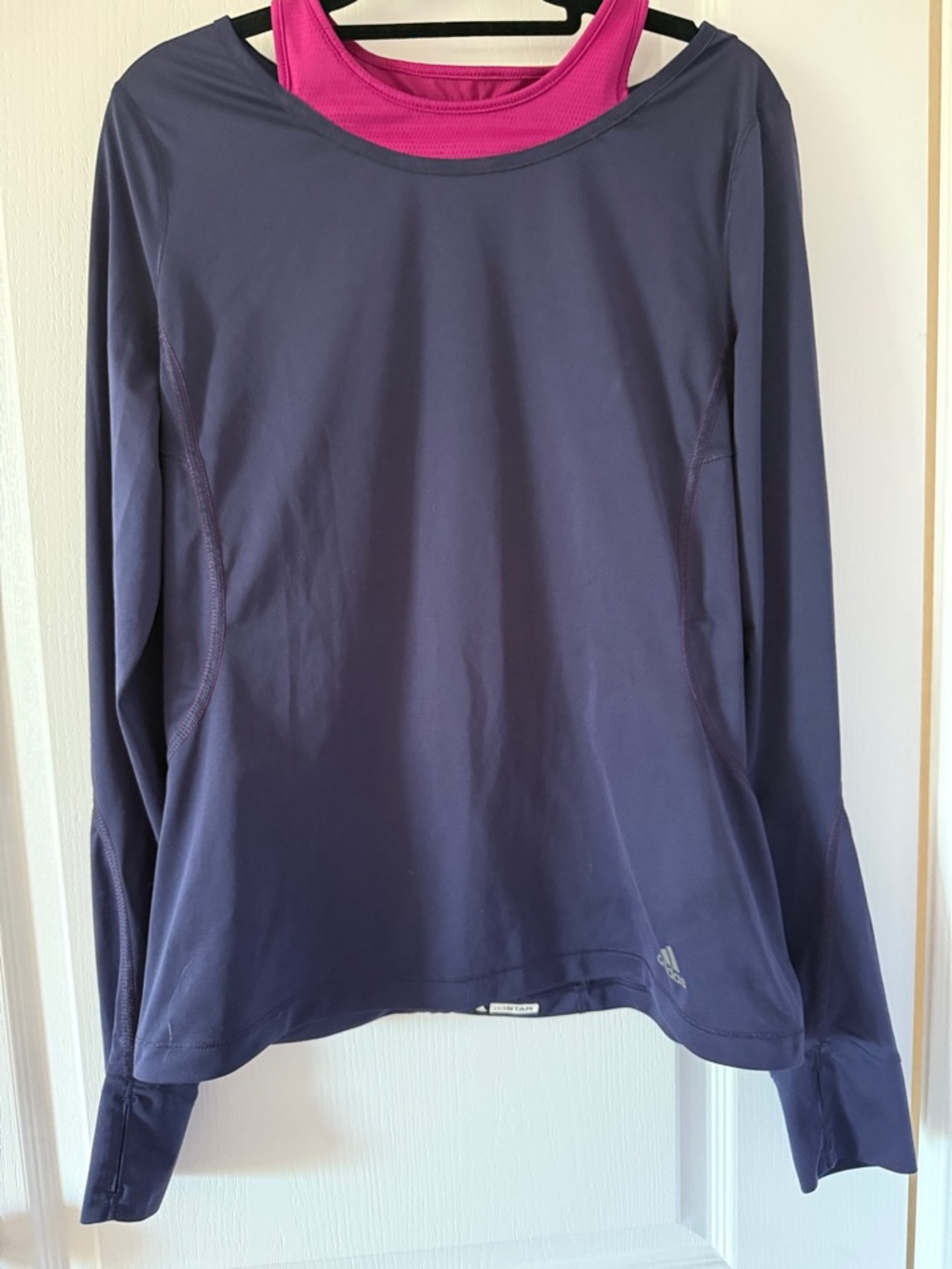Adidas Climalite Long Sleeve Athletic Top Women’s M Navy Running Workout Shirt